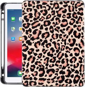 Drodalala iPad 7th Generation Case 10.2 Inch, iPad air 10.5 Inch,8th iPad Case 10.2,Premium Leather Folio Stand Cover Built-in Apple Pencil Holder-Auto Wake/Sleep and Multiple Viewing Angles(Leopard)
