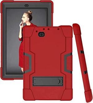 Koolbei for RCA 10 Viking Pro 10.1"(RCt6a03w13)/Atlas Pro 10.1 Case Hybrid Shockproof Rugged Anti-Impact Drop Protection Cover Built with Kickstand(Red/Black)