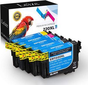 Ink Cartridges Replacement For Epson 220 220Xl T220Xl 5-Pack Use For Workforce Pro Wf-2750 Wf-2760 Wf-2650 Wf-2630 Wf-2660 Xp-420 Xp-320 (2 Black, 1 Cyan, 1 Mag..