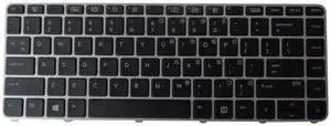 Backlit Keyboard with Silver Frame for HP Elitebook 1040 G3 Laptops