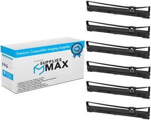 SuppliesMAX Compatible Replacement for FX-2190/FX-2190N/LQ-2090 Series Black Printer Ribbons (6/PK) (85600)