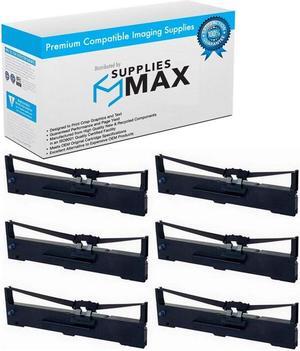 SuppliesMAX Compatible Replacement for FX-890/FX-890-II/FX-890-II-NT/FX-890N/FX-890A/FX-890II-N Black Printer Ribbons (6/PK) (EPN011580)