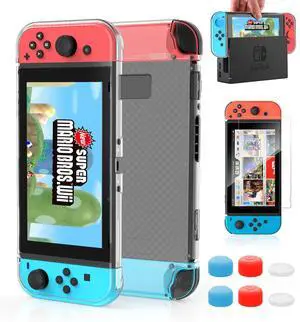 Nintendo Switch Case Dockable,HEYSTOP Clear Protective Case Cover for Nintendo Switch and Joy-Con Controller with a Nintendo Switch Screen Protector and Thumb Stick Caps Nintendo Switch Case Dockable,HEYSTOP Clear Protective Case Cover for Nintendo Switch and Joy-Con Controller with a Nintendo Switch Screen Protector and Thumb Stick Caps