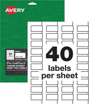 Avery PermaTrack Tamper-Evident Asset Tag Labels, 3/4" x 1-1/2", 320 Asset Tags (60528)