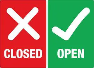 Avery "Open/Closed" Green/Red Signs, 4" x 6", 10 Decals (83070)