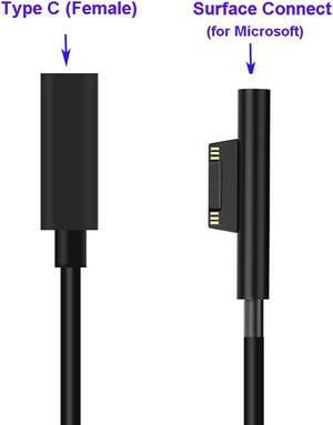 Surface PD Charger Cable, Surface Connect  to USB C Type C converter cable works with a 45W 65W 15V USB C Power Charger, for Microsoft Surface pro7, pro 6 pro 5 pro 4 pro 3 Laptop Book