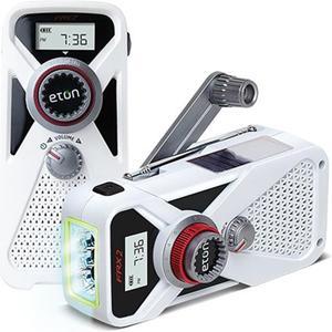 Eton American Red Cross White LED Crank Radio/Flashlight with USB Smartphone Charger, Crank & Get Bright Lights When Experience Blackouts, Diamond Ash