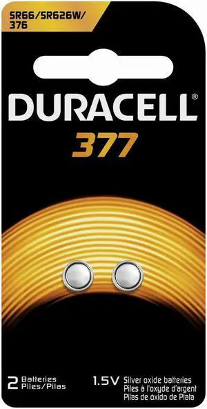 Button Cell Battery, 376/377, 1.5 V, 2/Pack D377B2PK Button Cell Battery, 376/377, 1.5 V, 2/Pack D377B2PK