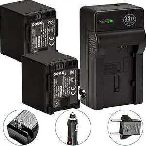 2 BP820 Batteries and Charger for Canon VIXIA HF G50 HF G60 XA40 XA45 XA50 XA55 GX10 HFG20 HF G21 HFG30 HFG40 HFM301 HFM41 HFM400 HFS200 XA10 XA11 XA15 XA20 XA25 XF400 XF405