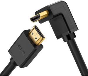 HDMI Cable Right Angle 90 Degree Elbow HDMI Cord 4K Ultra HD 3D 1080P Ethernet and Audio Return ARC Compatible for Nintendo Switch Xbox PS5 PS4 PS3 PC Laptop TV 3FT