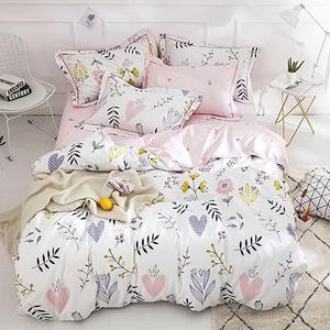 Floral Love Print Girls Duvet Cover Twin WhitePink Cotton Premium Blossom Kawaii Reversible Colorful Kids Bedroom Comforter Cover Bedding Sets for Teen ToddlerLightweightZipperNO Comforter