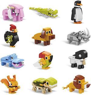 12 in 1 Mini Building Blocks Animals Assorted Toy Animal Building Blocks Stem Toys Party Favor for Kids Goodie Bags Birthday Carnival Prizes