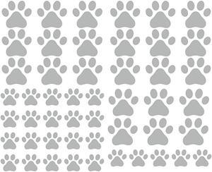PiecesSet Dog Paws Wall Decals Vinyl Pawprints Sticker Animal Footprint Wall Art Decoration for Kids Boy Girl Baby Nursery Bedroom Living Room Animal Tracks Decor YMX21 Grey