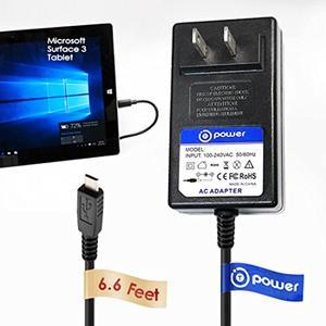 T-Power (6.6Ft Long Cable) Ac Dc Adapter Compatible With Microsoft Surface 3 Tablet (3Yy-00001,4Gy-00001) 7G6-00014, 7G5-00015 Power Supply Cord (Rapid Charger)