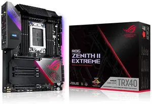 ASUS ROG Zenith II Extreme TRX40 Gaming AMD 3rd Gen Ryzen Threadripper sTRX4 EATX Motherboard with 16 Power Stages, PCIe 4.0, WiFi 6 (802.11ax), USB 3.2 Gen2 and Aura Sync RGB ASUS ROG Zenith II Extreme TRX40 Gaming AMD 3rd Gen Ryzen Threadripper sTRX4 EATX Motherboard with 16 Power Stages, PCIe 4.0, WiFi 6 (802.11ax), USB 3.2 Gen2 and Aura Sync RGB