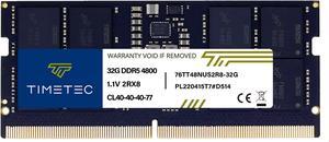 Timetec 32GB DDR5 4800MHz PC5-38400 Unbuffered Non-ECC 1.1V CL40 2Rx8 Dual Rank 262Pin SODIMM Laptop Memory RAM Module Upgrade (32GB)