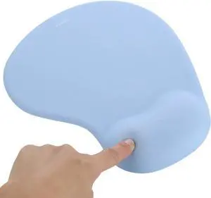 Ergonomic Computer Mouse Pad with Wrist Rest Support Pain Relief Mouse Pad with Non-Slip PU Base for Home Office Working Studying (Blue)