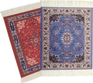 Rug Mouse Pad 2 Pack Woven Rug Bohemian Style Carpet Mouse Pad for Table Décor