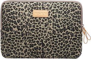 XSKN Yellow Leopard Spot Canvas Fabric Zipper Laptop Sleeve Case Cover for All 13 14 15 inch Computers, Laptop Bag for MacBook Air / Pro / Retina Laptops / Notebook (13 inch, for 13.3 inch Laptop)