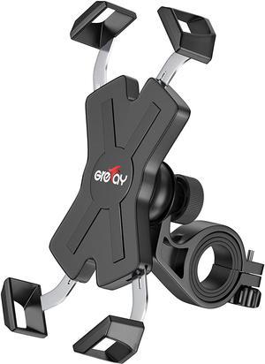 Grefay Bike Phone Mount Metal Motorcycle Handlebar Phone Holder Scooter Phone Clamp for 4.0-7.0 Inch Smartphone with 360° Rotation