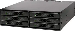 Full Metal 6 x 2.5 SAS/SATA HDD/SSD Mobile Rack Enclosure for 5.25" Bay | ToughArmor MB996SP-6SB