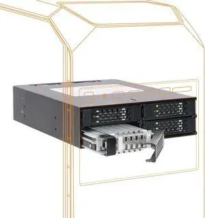 Rugged 4 x 2.5 SAS/SATA HDD/SSD Mobile Rack Enclosure for 5.25" Bay | ToughArmor MB994SP-4S