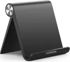 Tablet Stand Holder Adjustable Portable Desktop Dock Office Compatible for iPad Pro 11 9.7 10.5 Air Mini 5 4 3 2 iPhone 16 15 14 13 12 Black