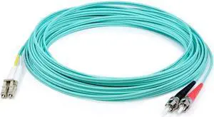 AddOn ADD-ST-LC-25M5OM3 82.02 ft. Aqua ST (Male) to LC (Male) Aqua OM3 Duplex LSZH LOMM Patch Cable