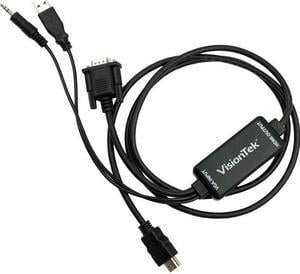 Visiontek 900824 VGA to HDMI 1.5M Active Cable (M/M) - HDMI/VGA for Video Device - 4.92 ft - HD-15 Male VGA - HDMI Male Digital Audio/Video