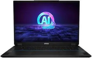 MSI Stealth 18 AI Studio A1V Laptop (2024) | 18" 1920x1200 FHD+ | Core Ultra 9 - 185H - 1TB SSD Hard Drive - 32GB RAM - Nvidia GeForce RTX 4080 | 16 cores @ 5.1 GHz - 12GB GDDR6X Win 11 Pro Black