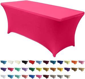 Spandex Tablecloths for 6 ft Home Rectangular Table Fitted Stretch Table Cover Polyester Tablecover Table Toppers