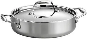 80116/009DS Gourmet Stainless Steel Induction-Ready Tri-Ply Clad Covered Braiser, 3-Quart, NSF-Certified, Made in Brazil