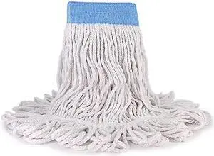 Loop-End Cotton String Mop Head, Heavy Duty String Mop Refills, 6 Inch Headband, Mop Head Replacement for Home, Industrial and Commercial Use(White)