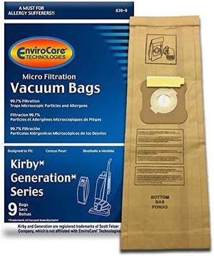 Replacement Micro Filtration Vacuum Cleaner Dust Bags for Kirby Generation 1,2,3,4,5,6 and Ultimate G 9 Pack, 9, Brown, 9 Count
