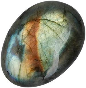 Irregular Polished Labradorite Palm Stones Worry Stones Pebble Healing Crystal with Velvet Bag