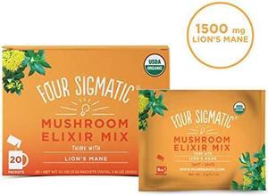 Sigmatic Lion's Mane Mushroom Elixir, Organic Lion's Mane Mushroom Powder with Rhodiola & Rose Hips, Immune & Memory Support, Pack of 20