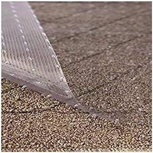 Clear Vinyl Plastic Floor Runner/Protector for Deep Pile Carpet - Skid-Resistant Decorative Pattern, (27 Inches Wide x 6 Feet Long)