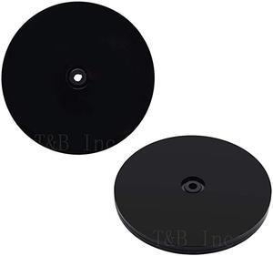 4Inch Acrylic Lazy Susan Turntable Organizer Revolving Display Base Acrylic for Spice Rack Table Cake Kitchen Pantry Decorating Black(4Inch, 2Pcs)