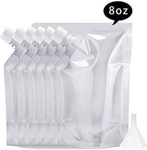 And Reusable cruise sneak flask Liquor Pouches flask kit Sneak Alcohol flask hide drinking flask kit (8OZ-6PCS+Funnel kit)