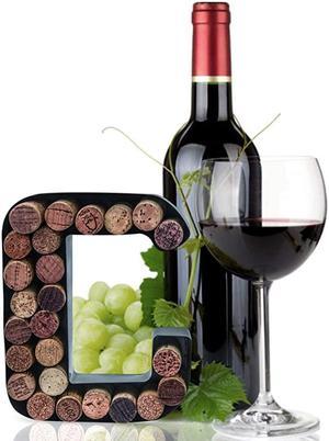 Letter Wine Cork Keepsake Saver & Holder Monogram w/Free Wall Mount Kit A-Z (Letter C, Small)