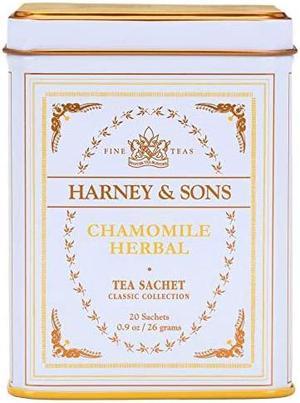 Chamomile Herbal Tea, Classic Tin, 20 Sachets, white