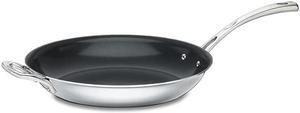 French Classic Tri-Ply Stainless 12-Inch Nonstick Skillet with Helper Handle,Silver