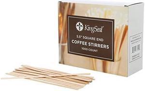Natural Birch Wood Coffee Stirrers, Stir Sticks, 5.5 Inch, Square End - 2 Packs of 1000 per Case
