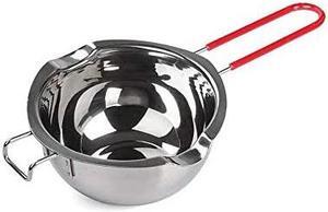 Steel Double Boiler Pot with Heat Resistant Handle for Melting Chocolate, Candy and Candle Making (18/8 Steel, 2 Cup Capacity, Universal Insert)