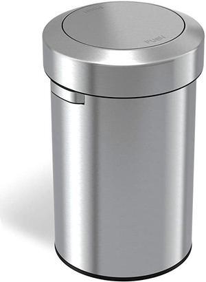 Titan 17 Gallon Swing Open Trash Can, Stainless Steel Self-Balance Flip Top Lid Commercial Grade 64 Liter Garbage Can is Perfect for Business, Restaurant, Office and Kitchen