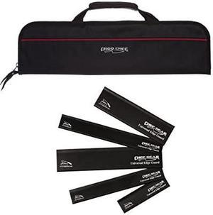 Padded Chef Knife Case Roll with 5 pc 5 Pocket Bag w5pc Black Edge Guards