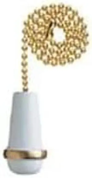 Lighting Corp 77009 12-Inch Cone Pull Chain, White