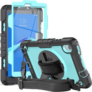 Case for Lenovo Tab M8 FHD 8 Inch  Lenovo Tab M8  Smart Tab M8  Tab M8 FHD Case for Kids with Screen Protector Pen Holder 360 Degree Rotating Kickstand Hand Strap Shoulder Strap  SkyBlue