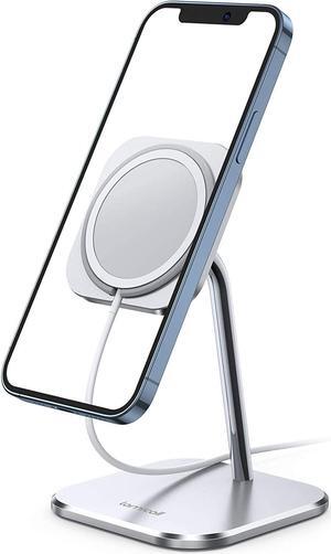 Lamicall Phone Stand for Apple 15W MagSafe Charger - [Charger Not Included] 360 Rotation Adjustable Aluminum Charging Holder Dock for Desk, Compatible with iPhone 16 15 14 13 12 Pro, Pro Max, Plus