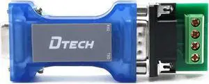 DTech RS232 to RS485 Converter Serial Communication Data Adapter with TX RX LED Indicators and Terminal Board